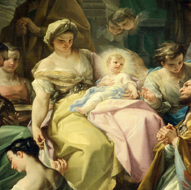 dipinto de la Natività della Vergine con San Manzio vescovo